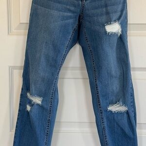 Distressed Blue Jeans
